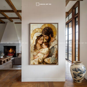 Alternative view of Tranh Thánh Gia Với Vòng Tròn Cân Bằng Vàng Trắng