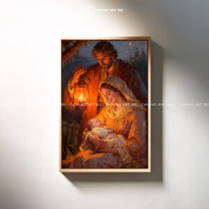 Tranh Thánh Gia Với Sự Soi Sáng Ấm Áp