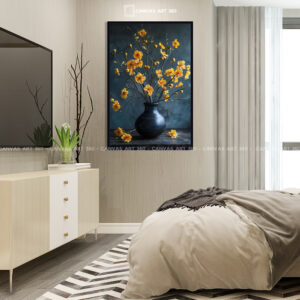 Tranh Canvas Bình Hoa Vàng Sang Trọng