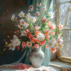 Alternative view of Tranh Canvas Bình Hoa Bên Cửa Sổ